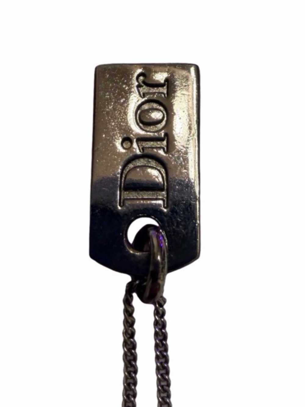 Dior Gunmetal Pendant Necklace